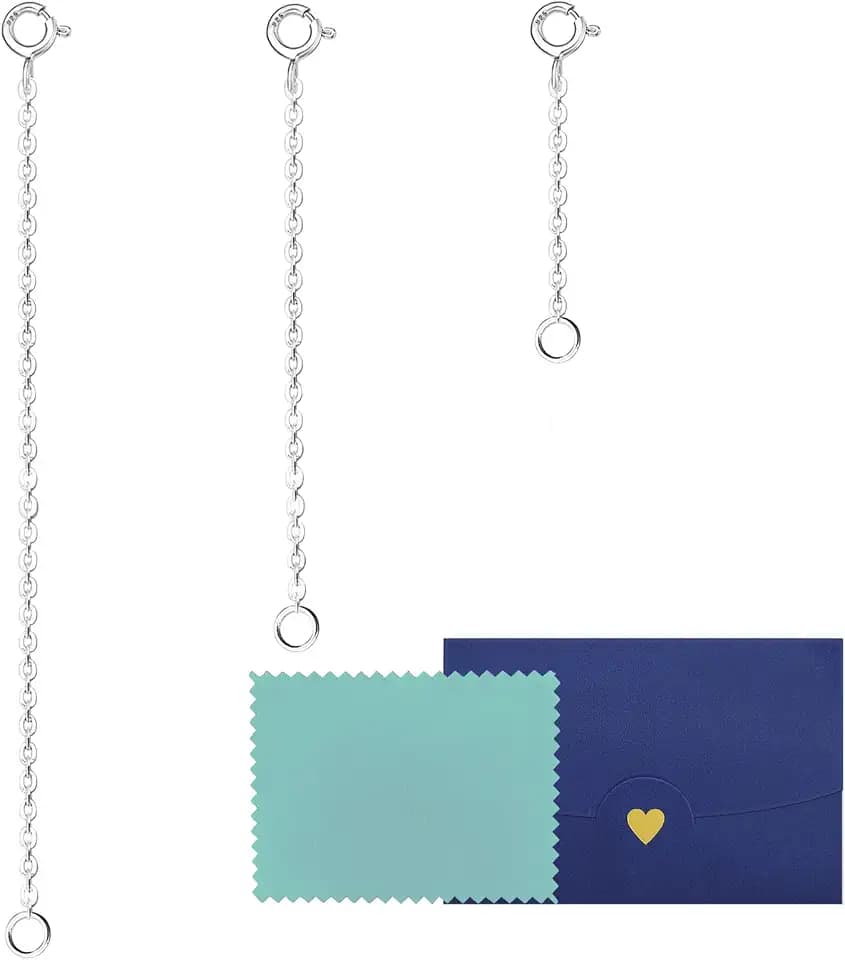 925 Sterling Silber Kettenverlängerung, Verlängerungskette um Ihre Colliers und Armband zu Verlängern (3,5,8CM)