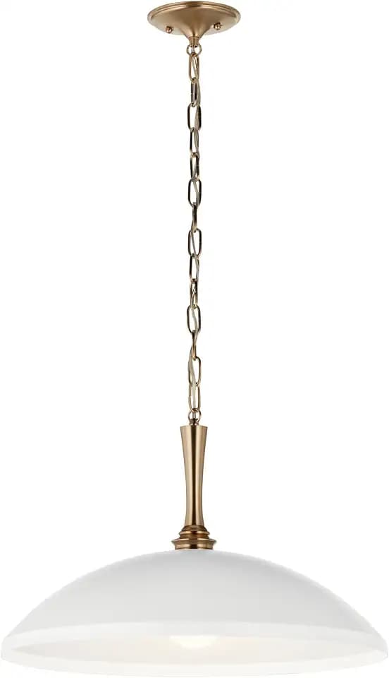 Kichler Delarosa Pendant Light, White Shade, Champagne Bronze