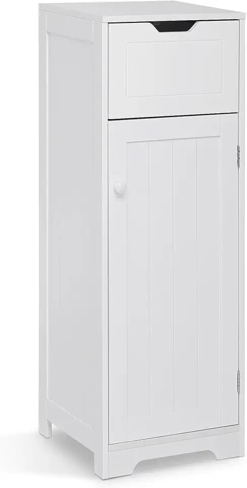 Mondeer Badschrank schmal, 1 Schublade + 1 Tür, 32x30x87cm