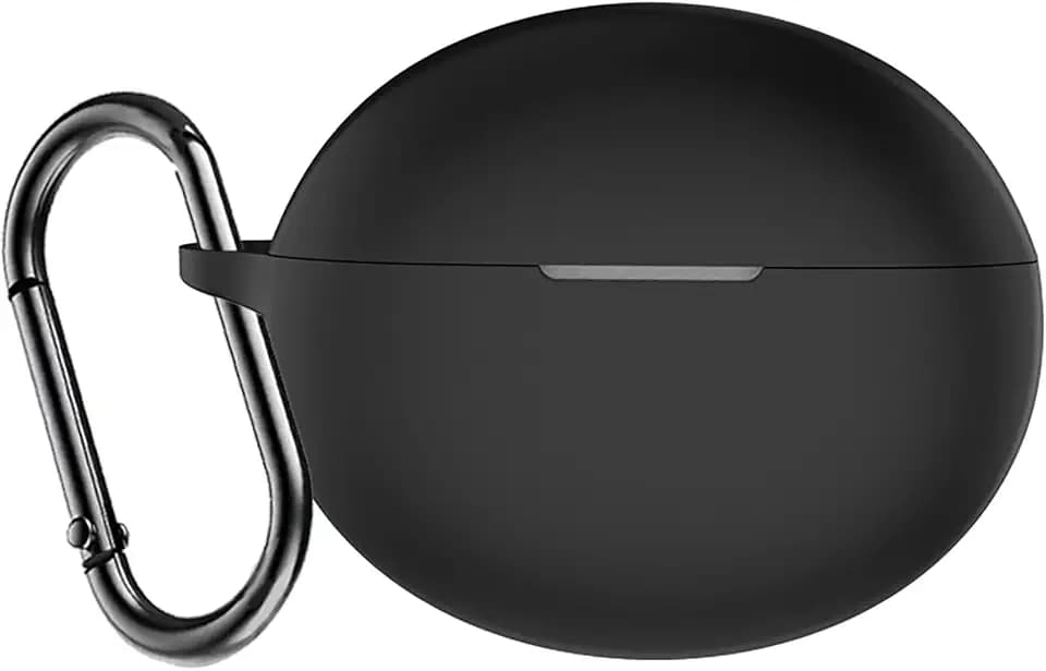 USTIYA Case for Oneplus Buds Pro 3 (No for OnePlus Nord 3 Pro) Wireless Headphones Protection Cover Full-Body Soft Silicone with Keychain Headphone Accessories Funda Carcasa (Black)