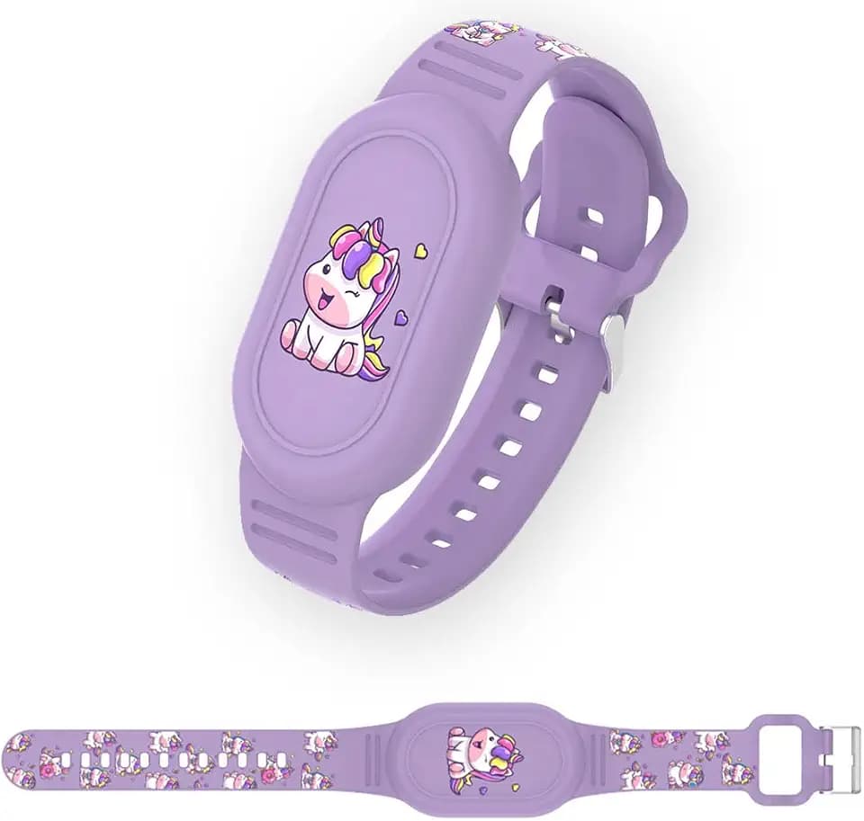 Süßes Armband Kompatibel mit Samsung Galaxy SmartTag 2, Silikon Cartoon Armbandhalter wasserdichte Hülle für Kinder und Ältere Menschen (Pferd)