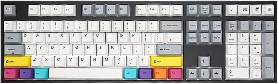 Varmilo VEA108 CMYK Gaming Tastatur, MX-Silent-Red, weiße LED - US Layout