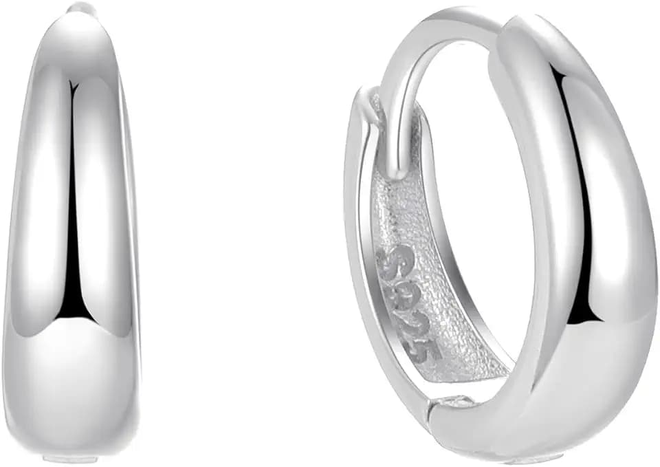 Creolen Silber 925 für Damen Ohrringe Gold Chunky Creolen Hypoallergen Ohrringe für Herren Mädchen Cartilage Helix 8MM 10MM 12MM