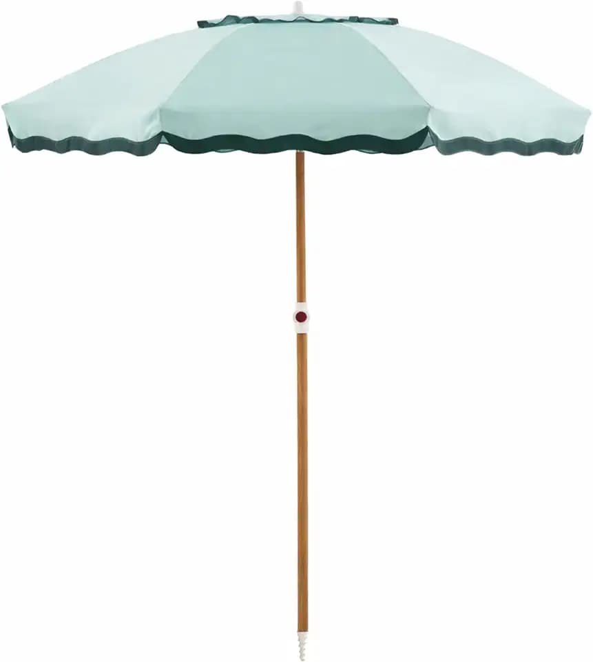 6FT Patio Beach Umbrella, UPF 50+ Sun Shade, Adjustable Tilt
