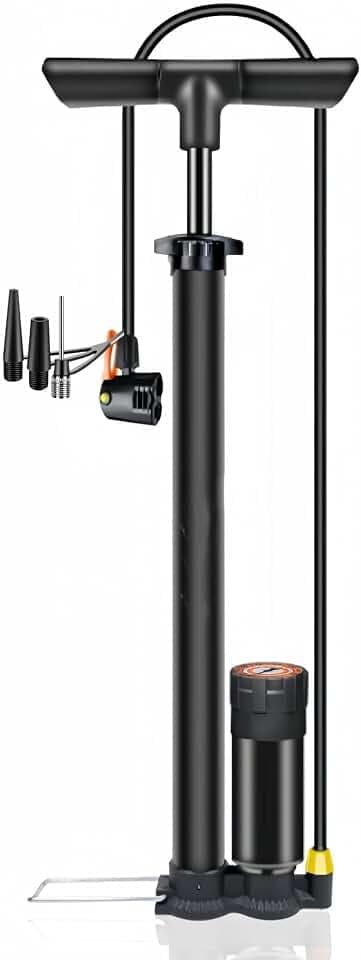 Fahrradpumpe für Alle Ventile – Luftpumpe mit Manometer (160 PSI) für Presta- & Schrader-Ventile, Robuste Bauweise für Einfache Handhabung