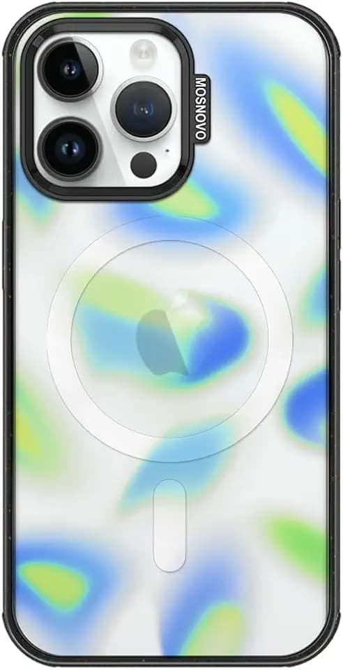 MOSNOVO for iPhone 14 Pro Max Case for MagSafe, Azure Fade, Black