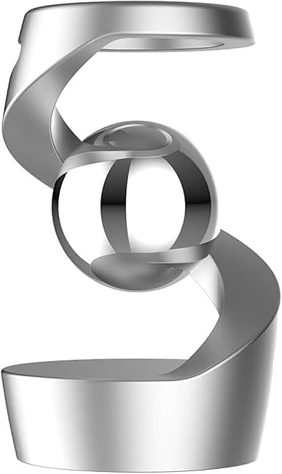Kinetisches Schreibtischspielzeug,das der Schwerkraft trotzt,hängendes Gyroskop auf dem Schreibtisch,Schreibtischspielzeug mit optischer Täuschung,kinetisches Schreibtischspielzeug,metallische Form (