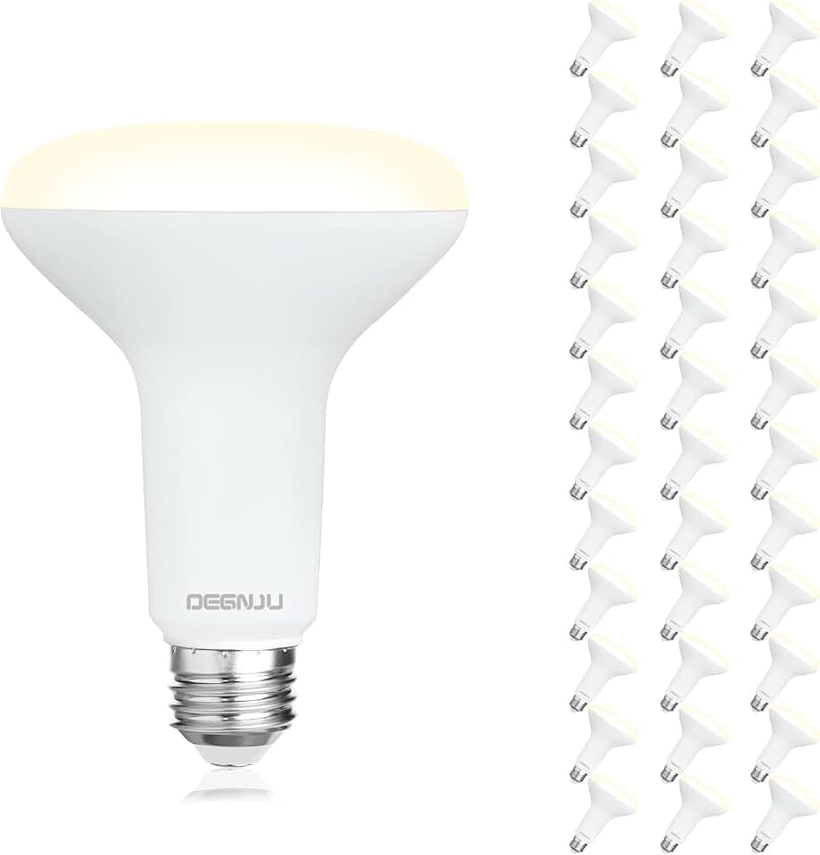 DEGNJU 36 Pack BR30 LED Bulb, Dimmable Indoor Flood Lights 7W Equivalent 65W 3000K Warm White, CRI80, 650 LM, E26 Base, 15000 Lifetime Hours, Interior Energy Saving Recessed Light Bulb, Flicker-Free