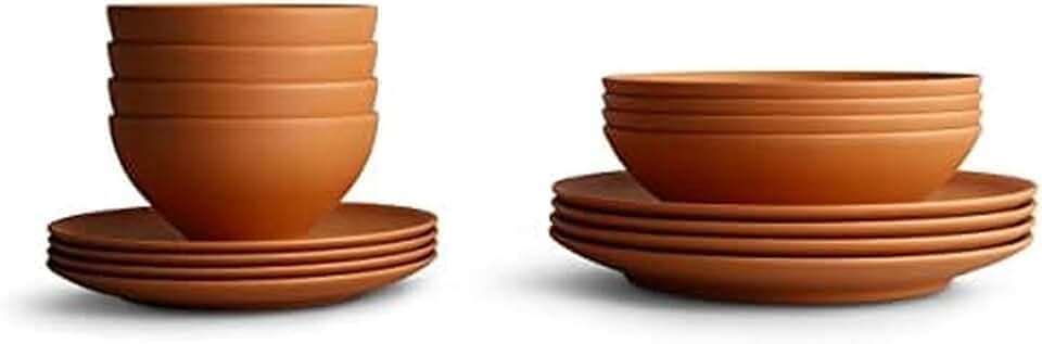 Year & Day Outdoor 16 Piece Plant Derived Dinnerware Set, Dish Set for 4