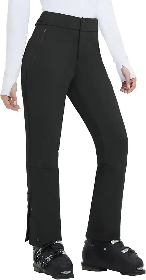 baleaf Snow Pants Womens Fleece Lined Water Resistant Insulated Softshell Winter Ski Pants with Pockets Snowboarding Hiking
