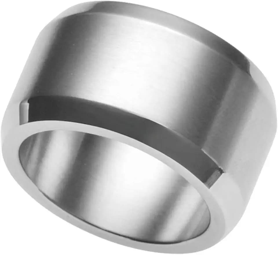 Jude Jewelers 15mm Stainless Steel Classical Plain Matte Black Brushed Ring Wedding Band