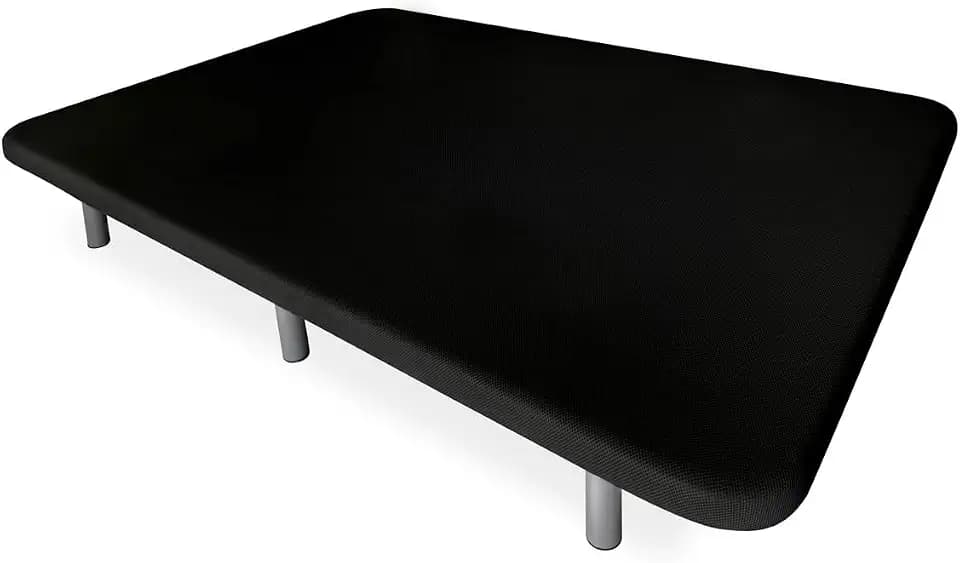 DUÉRMETE ONLINE - Verstärkte 3D-Polsterung, geräuscharm, mit 5 Verstärkungsstangen, 6 Metallfüße, 27 cm, 90 x 190 cm, Schwarz