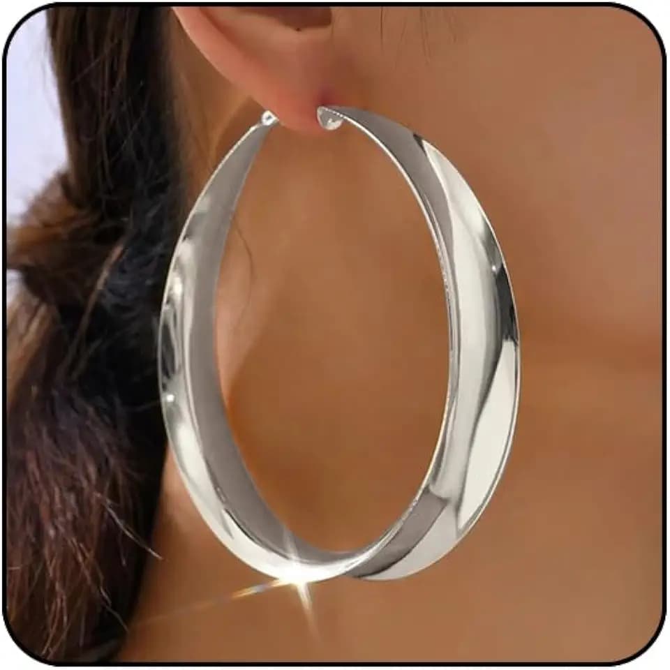 Large Hoop Earrings for Women Lightweight Chunky Earrings