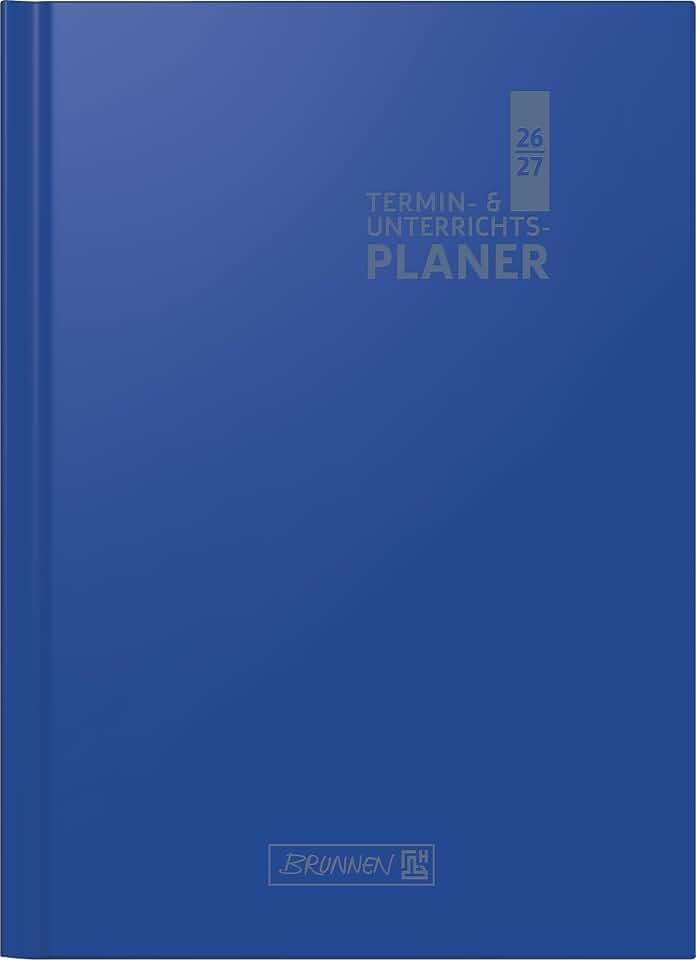 Termin- & Unterrichtsplaner 2026/2027 | A4, Kunststoff, blau: 2 Seiten = 1 Woche ; Kalendarium: August 2026 bis Juli 2027
