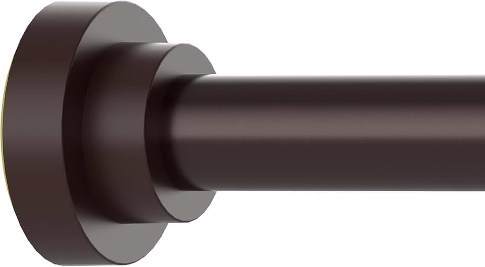 Thestoa Brown Shower Curtain Rod Adjustable 43-78 inch, 1"Diameter Spring Tension Curtain Rod No Drill, Anti-Rust Non-Slip Shower Rod for Bathroom Tension Rod