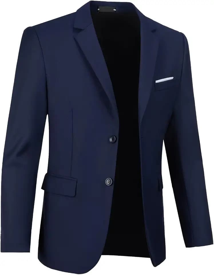 Fxzpiodi Men's Sport Coats Casual Blazer Suit Jacket Slim Fit Two Button Suits Jackets Wedding Party Tux Blazers Navy Blue XX-Large