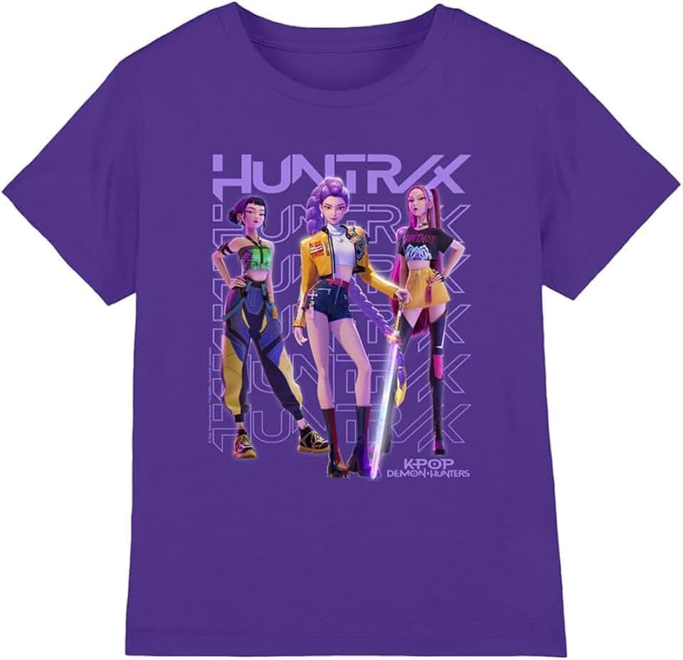 KPop Demon Hunters Unisex Kinder K-pop Demon Hunters - Huntrix Huntr/X Golden Trio Pose Kids T Shirt T-Shirt (1er Pack)
