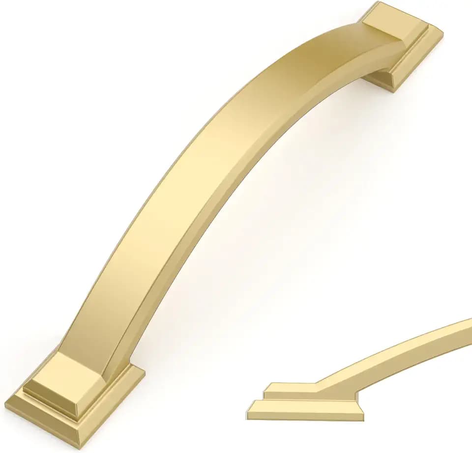 Amerdeco 10 Pack Brushed Gold Cabinet Pulls 4"