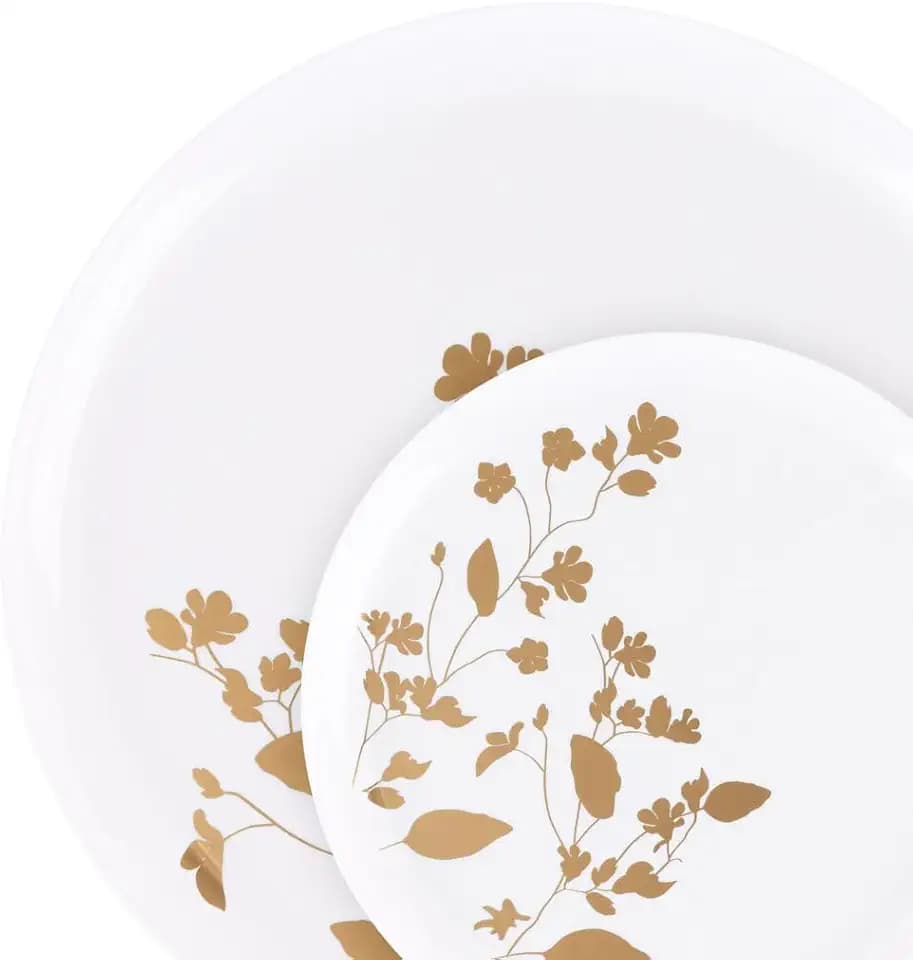 Garden Dinnerware White/Gold 6.3" Case of 120 (12 packs x 10)
