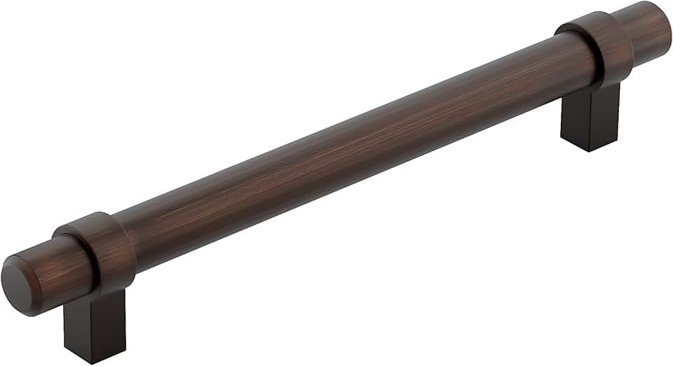 Richelieu Hardware BP5016160BORB Greenwich Collection 6 5/16-inch (160 mm) Center-to-Center Brushed Oil-Rubbed Bronze Modern Cabinet and Drawer Bar Pull Handle for Kitchen, Bathroom, and Furniture