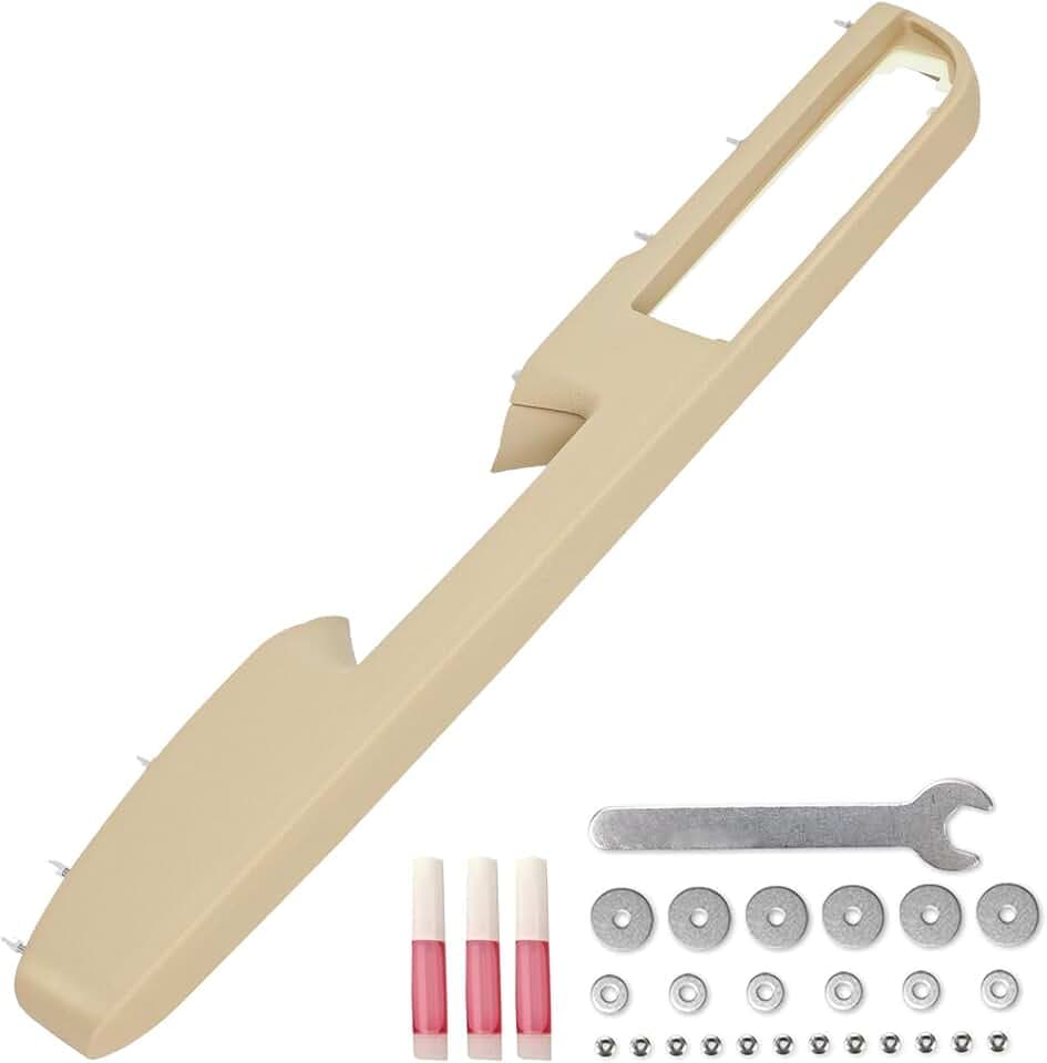 80995 Front Left Driver Side Armrest Repair Kit Compatible with Chevy Silverado Suburban Tahoe Avalanche For GMC Sierra Yukon 2010-2014 Door Panel with Release Handle Above Armrest Tan GM# 84127282