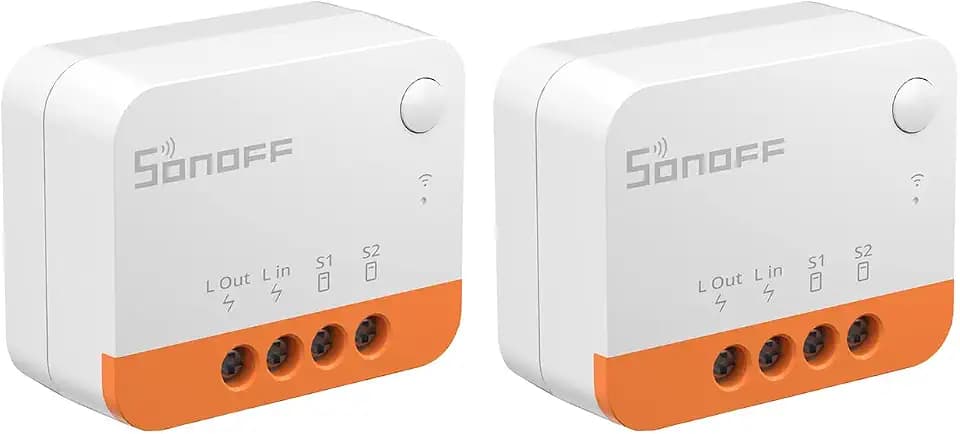 SONOFF ZBMINIL2 Zigbee Smart Schalter 2 Stuck,6A/1440W 2 Way Smart Switch(Kein Neutralleiter Erforderlich),Smart Lichtschalter Zigbee 3.0 Hub Erforderlich,Kompatibel mit Alexa, Google Home.