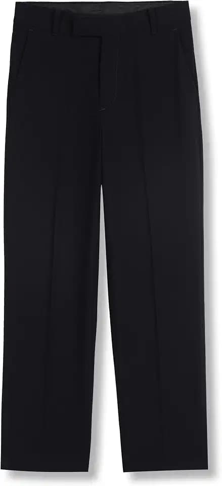 Calvin Klein Boys Flat-Front Bi-Stretch Dress Pant, Straight Leg Fit, Belt Loops & Front Pockets