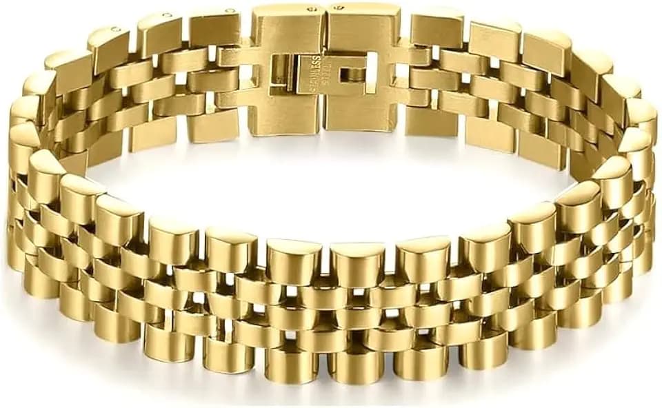 IMPRESSIVE Presidential Jubilee Style Link Bracelet Stainless Steel For Men 8 Inch 15MM