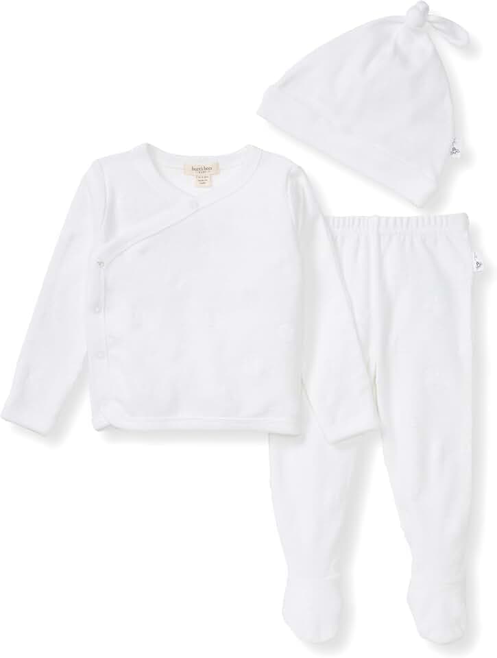 Burt's Bees Baby baby-girls Unisex Baby Take Me Home Set, 3-piece Top, Pant, and Hat Bundle