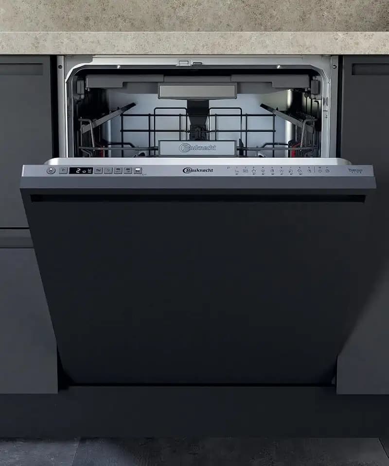 Bauknecht BCIO 3T341 PLET Vollintegrierbarer Geschirrspüler 60 cm /Edelstahl/14 Maßgedecke/10 Standardprogramme und 1 Sensorprogramm/PowerClean/ActiveDry/Besteckschublade/Vollwasserschutz