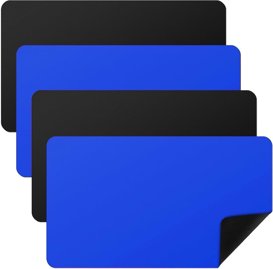 Ecally 4 Pcs Card Game Mats, 24 x 14 Inch, Playmat Table, Black, Blue