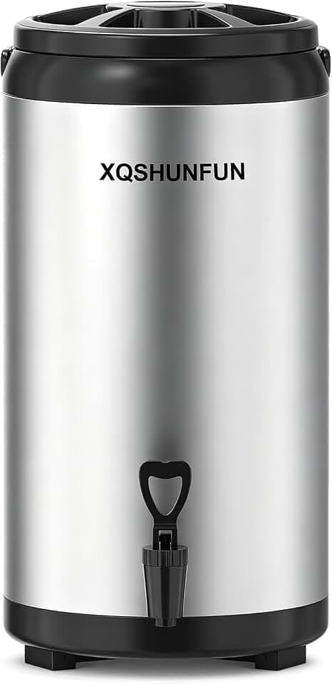 Insulated Beverage Dispenser - 75 Cup Hot & Cold Coffee Urn for Catering - 12L/3.2 Gal Stainless Steel Drink Server with Spigot for Tea, Water, Juice, Parties