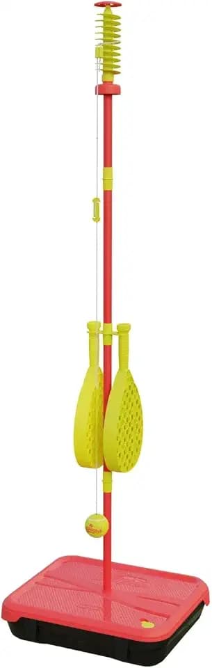 Swingball Klassischer All Surface Echter Tennisball | Meisterschaftsschläger | All Surface Base | 6+ bis Erwachsene,Rot und Gelb | Ballspiel für draußen | Tennisspiel