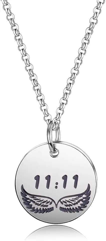 Detailed 11:11 Angel Wing Necklace Make A Wish Jewelry