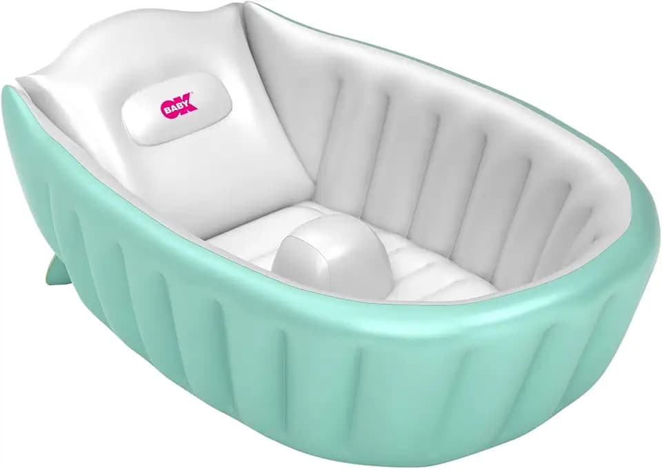 OKBABY Onda Baby Soft Aufblasbare Badewanne für Neugeborene – 0 bis 12 Monate – Blau
