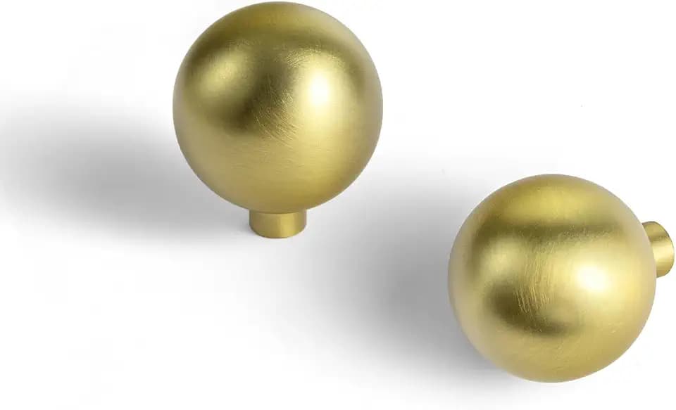Goo-Ki 25MM(1 Inch) Brushed Gold Cabinet Knob,Modern Cabinet Pulls with Zinc Alloy Material, Delicate Knob for Dresser, Drawer,Wardrobe Cabinet,6 Pack