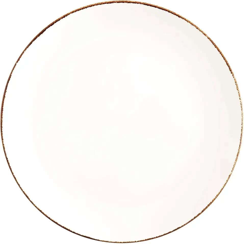 D&V Salt TechnoCeram Coupe Dinner Plate (Set of 4), 10.75", White