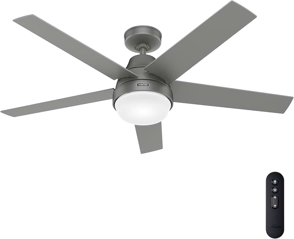 Hunter Aerodyne, Indoor, Ceiling Fan, Smart, Modern, 52 inch, Matte Silver