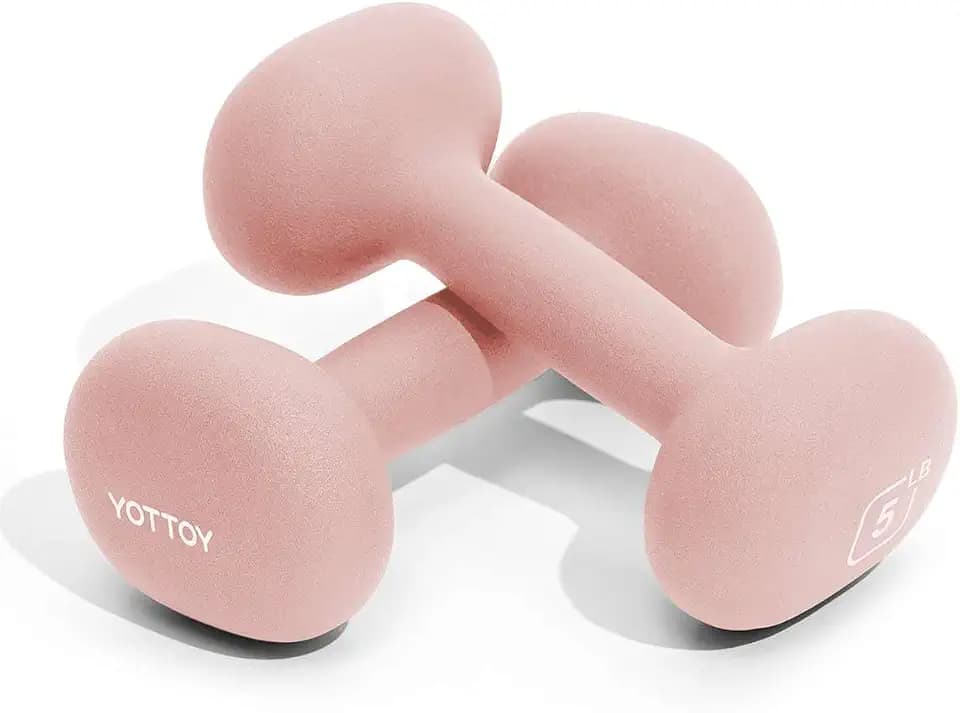 YOTTOY Dumbbell Set of 2,2-15 Pound Hand Weights for Women, Non-Slip Hand Weights for Home Gym, Strength Training, and Full-Body Workouts