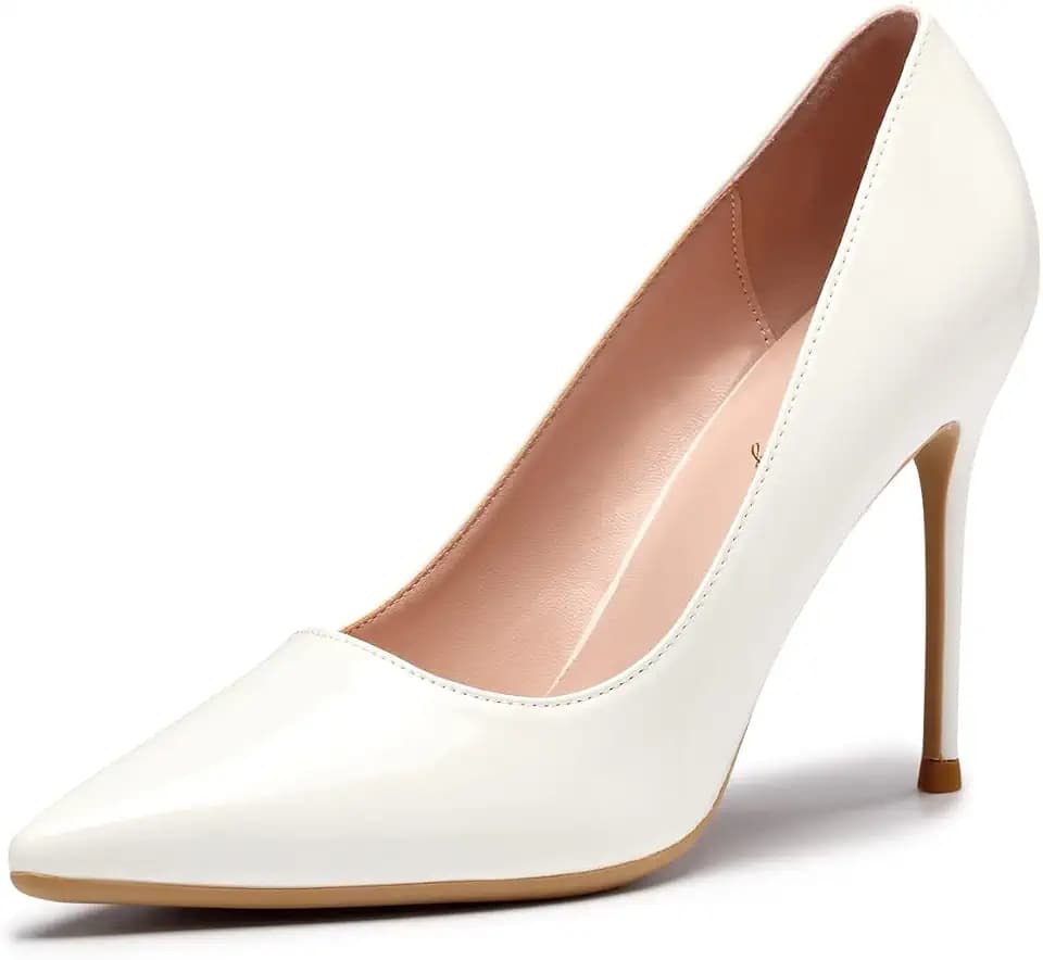 Elisabet Tang High Heels, Womens Pointed Toe Slip on Stilettos Party Wedding Pumps Basic Shoes
