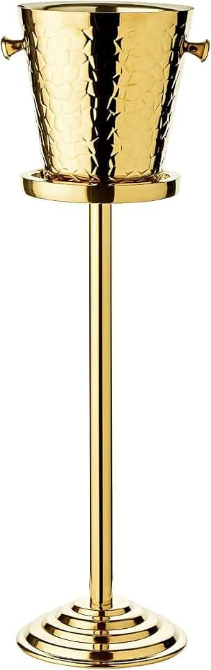 EDZARD Weinkühler Capri mit Ständer (H 83 cm, Ø 22 cm), Gold, gemustert