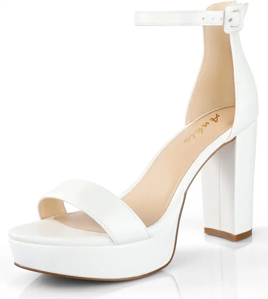 Ankis Chunky Platform Heels 4 Inch Block Heeled Sandals for Women