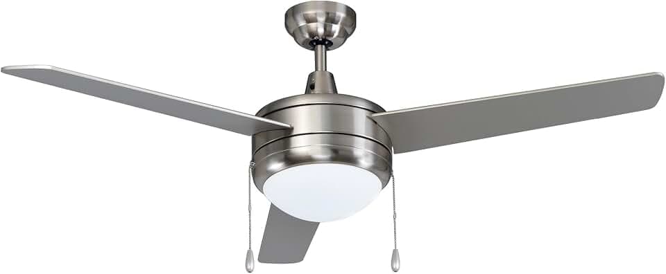 RP Lighting Contempo 50-Inch 3 Blade Indoor Ceiling Fan, Brushed Nickel