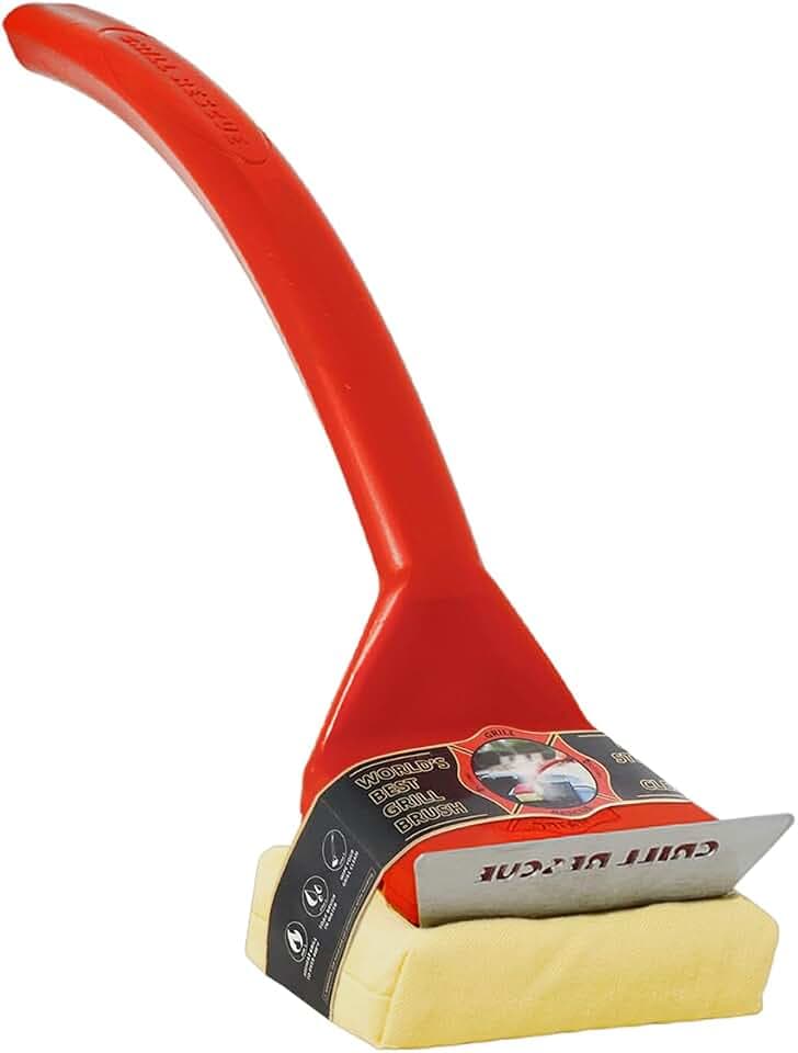 Grill Rescue Griddle Cleaner with Scraper - Bristle Free Flat Top Brush