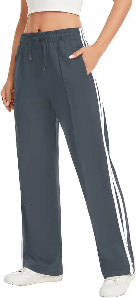 Womens Track Pants 28/30/32/34 Inseam Loose Straight Leg Jogging Sweatpants