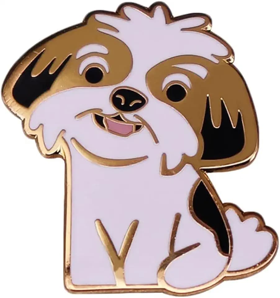 Dog Lover Shih Tzu Breed Cute Kawaii Puppy Lhasa Lion Dog 1.1" Enamel Pin Badge