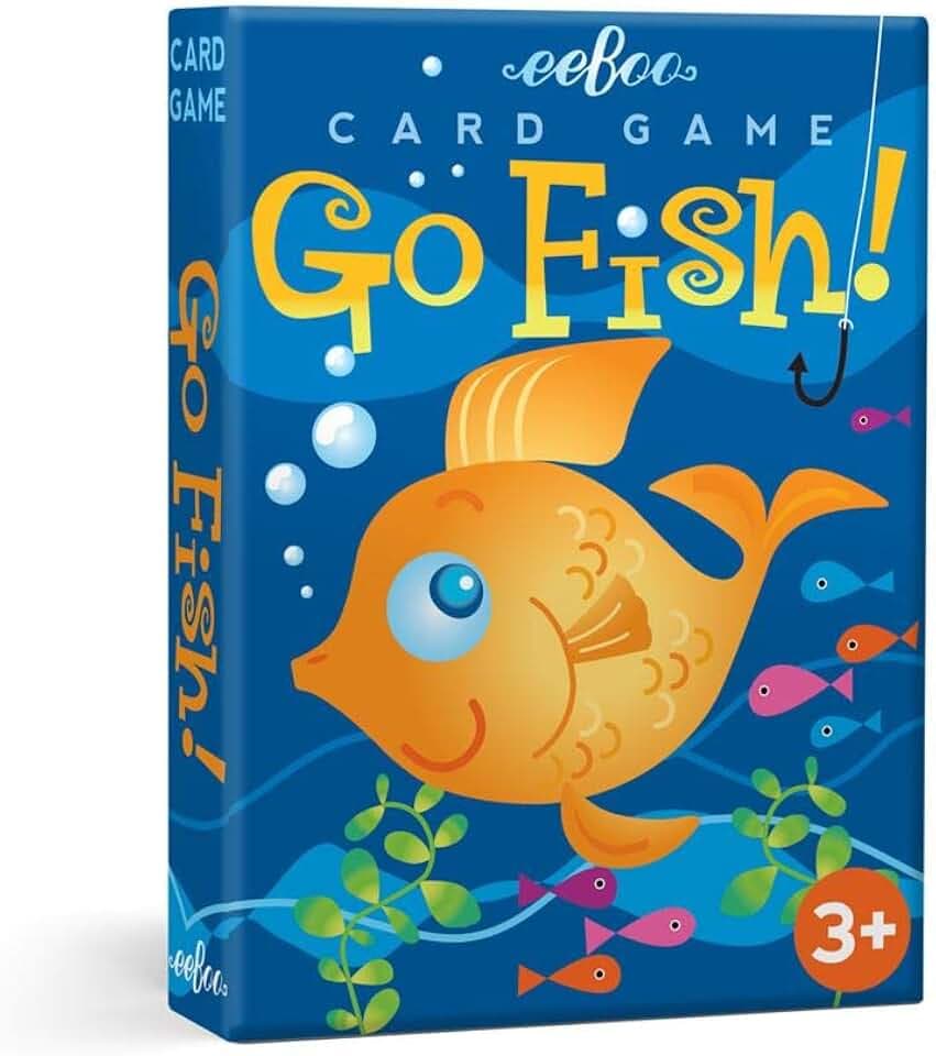eeBoo Color Go Fish Playing Card Game, 50 Cards, Ages 3+ for 1-4 Players