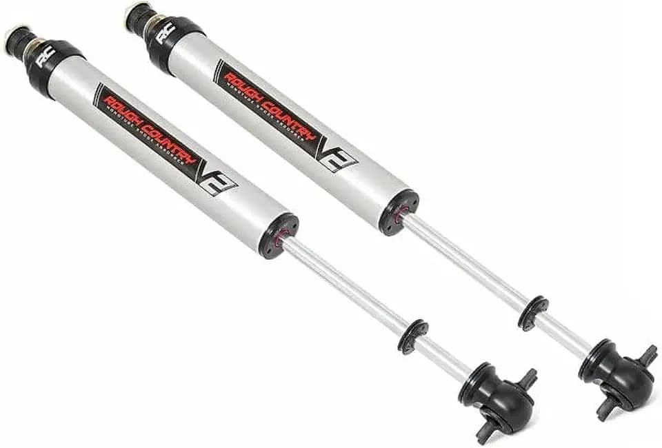 Rough Country V2 Front Shocks for Jeep Cherokee XJ (1984-2001) Wrangler TJ (1997-2006) w/ 5-6.5 Inch Lift - High Performance, Nitrogen Charged, Set of 2