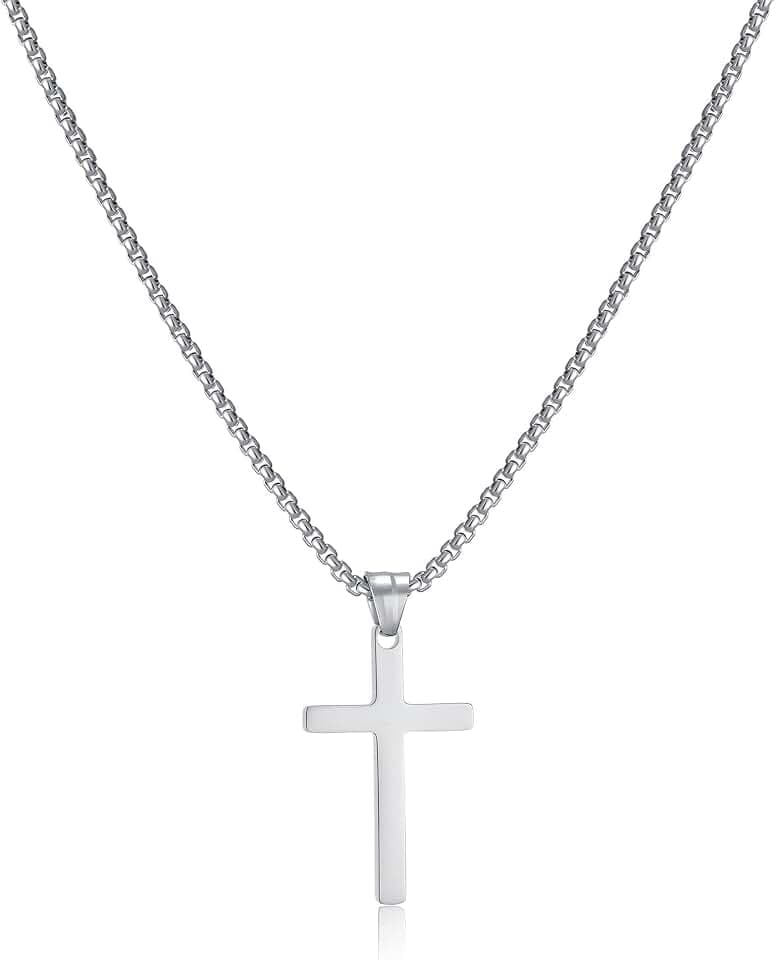Kreuz Kette Herren Gold/Silber Kette mit Kreuz Anhänger Kette Christentum Schmuck Herren