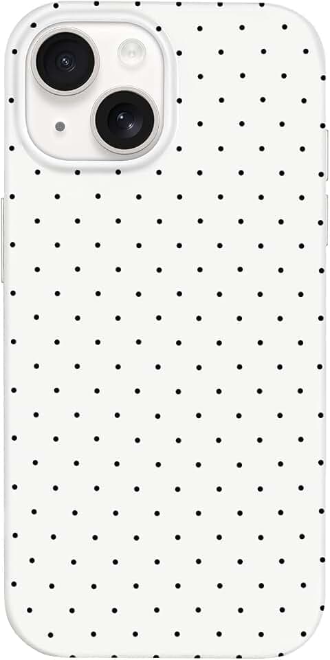Hython for iPhone 14 Case & iPhone 13 Case Cute Polka Dot Aesthetic Design Simple Cover 6.1", Thin Slim Anti-Scratch Soft TPU Bumper Shockproof Rubber Protective Phone Cover Women Girls Girly, White